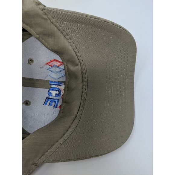 Ice USA Strapback Hat Adjustable Port & Company Embroidered Logo Tan Beige - Picture 9 of 10
